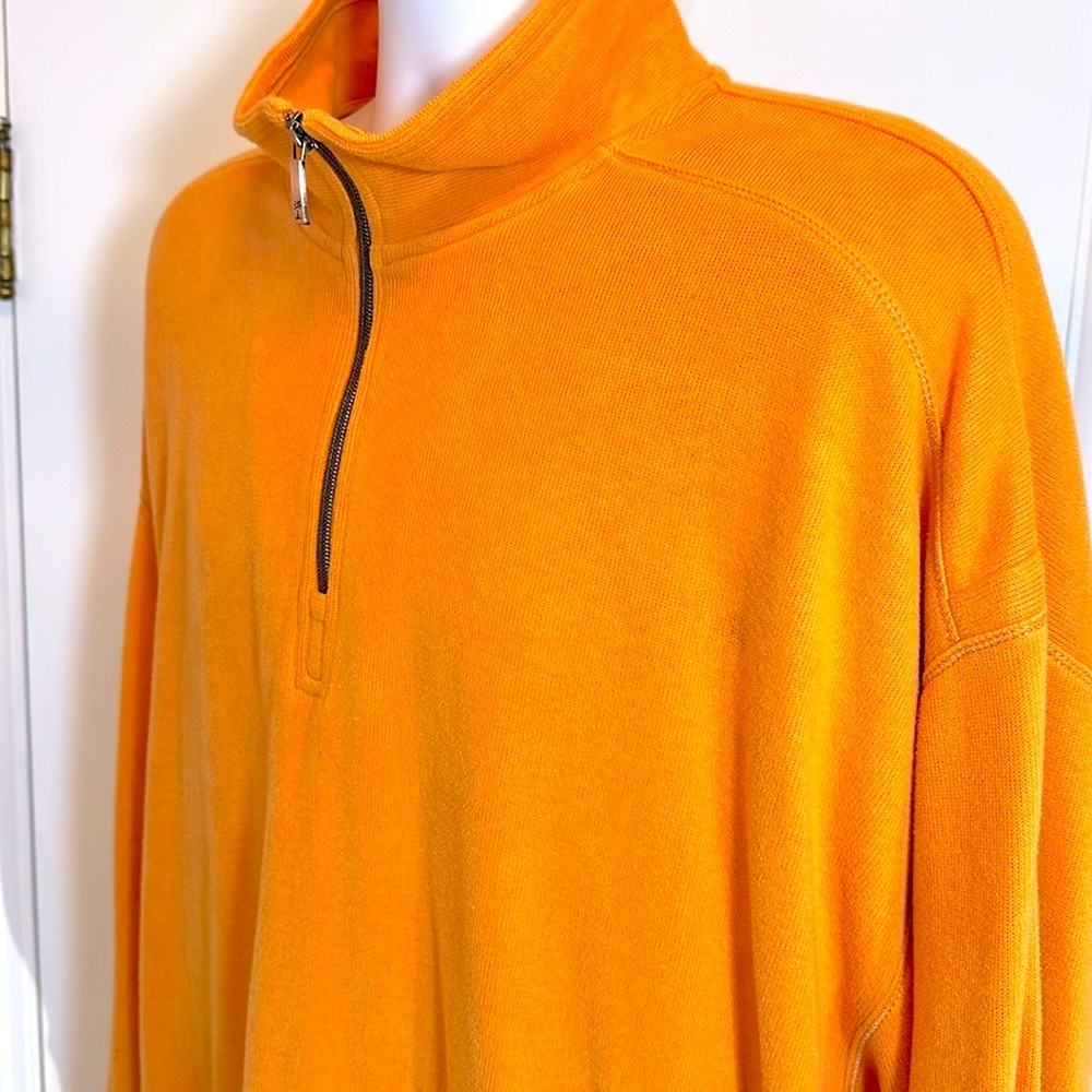 Tommy Bahama 1/4 Zip Cotton Pullover Henley Soft Orange Jersey XXL - Picture 9 of 11